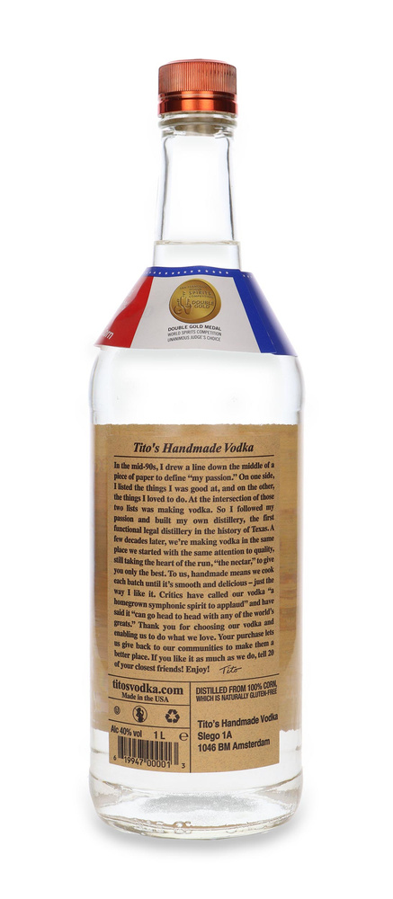 Wódka Tito's Handmade Vodka /Gluten Free/ 40% / 1,0l