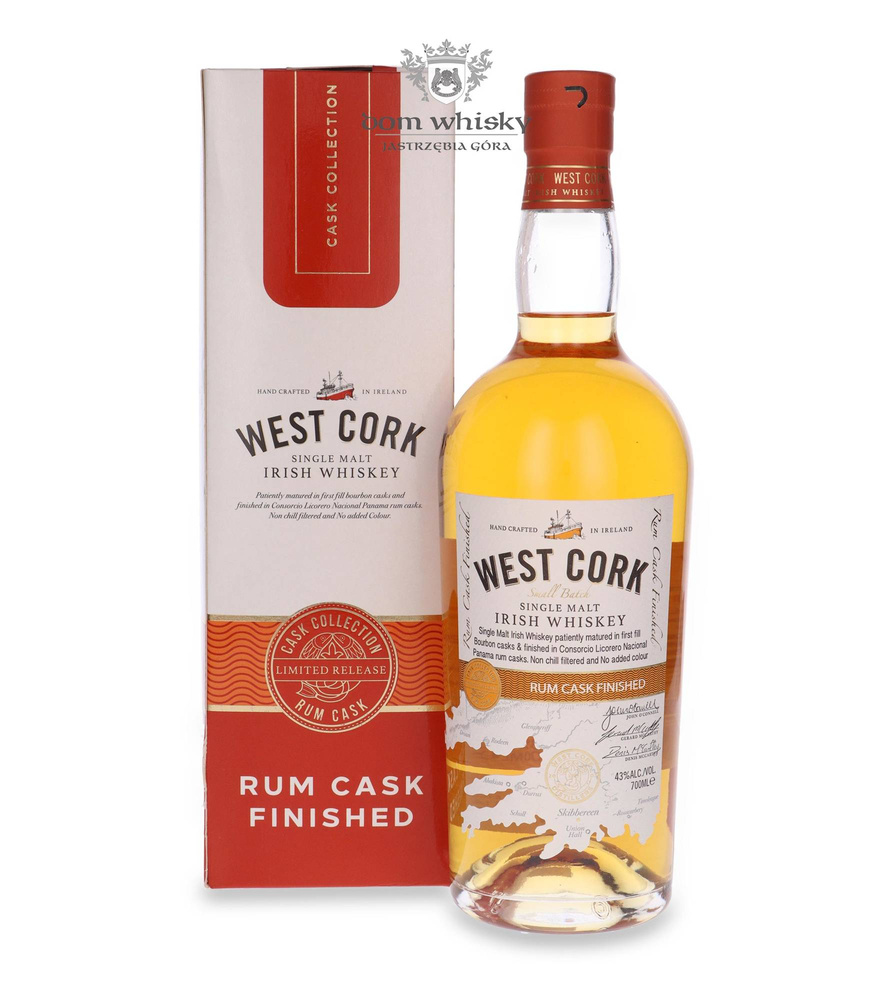West Cork Single Malt Rum Cask Finished / 43%/ 0,7l