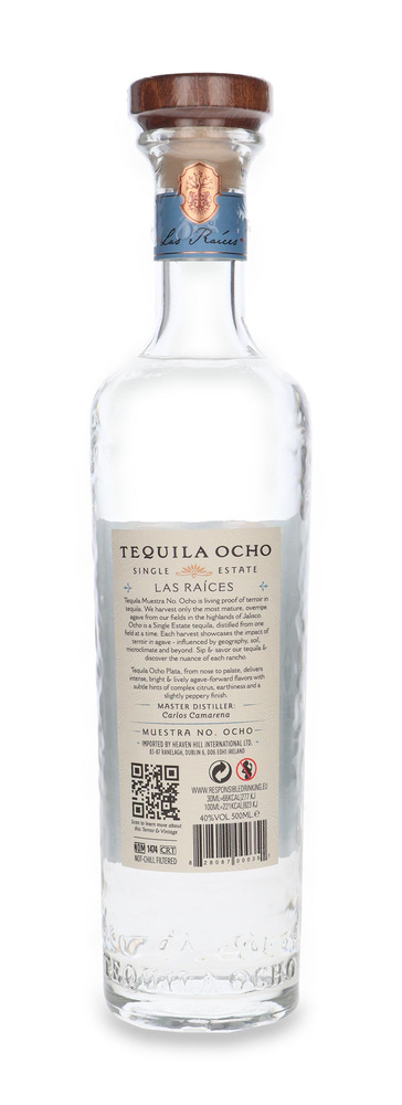 Tequila Ocho Plata Las Raices No.8 / 40% / 0,5l