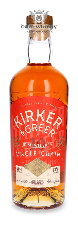 Kirker & Greer 10-letnia Irish Single Grain Whiskey /43%/ 0,7l	