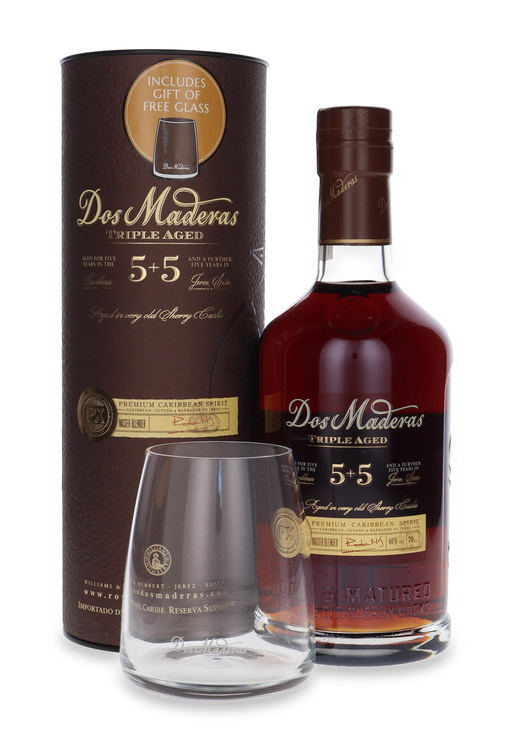 Dos Maderas 5 + 5 PX Triple Aged Rum + szklanka / 40% / 0,7l