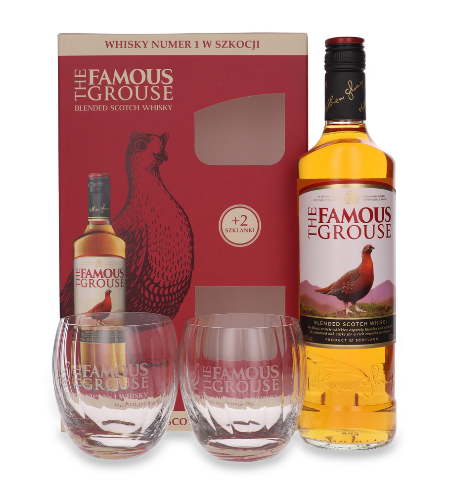 Famous Grouse Blended Scotch Whiskey + 2 glasses / 40% / 0.7l