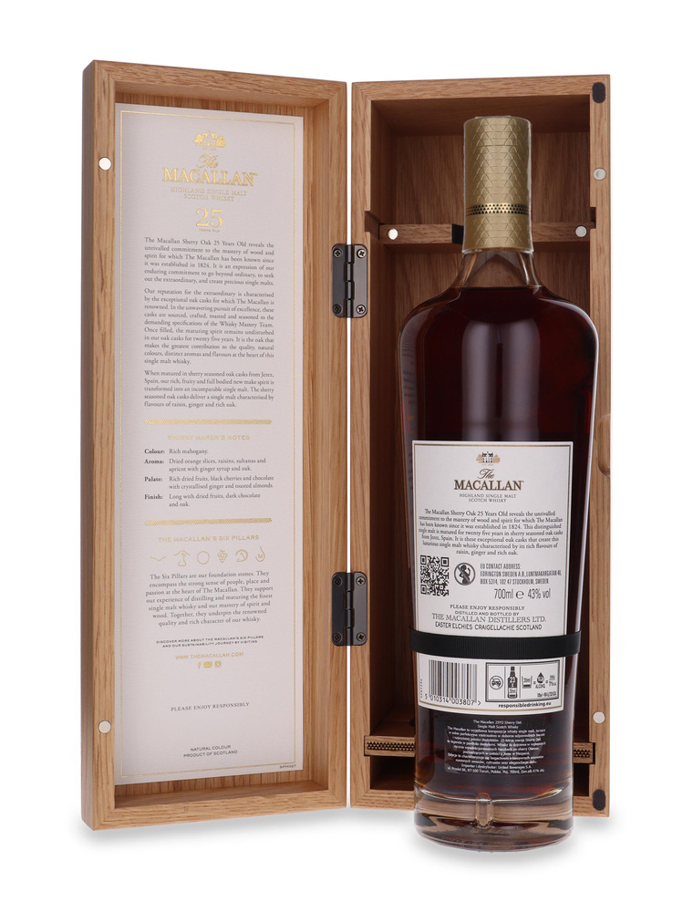 Macallan 25-letni Matured in Sherry Oak (2024 Release) / 43%/ 0,7l     