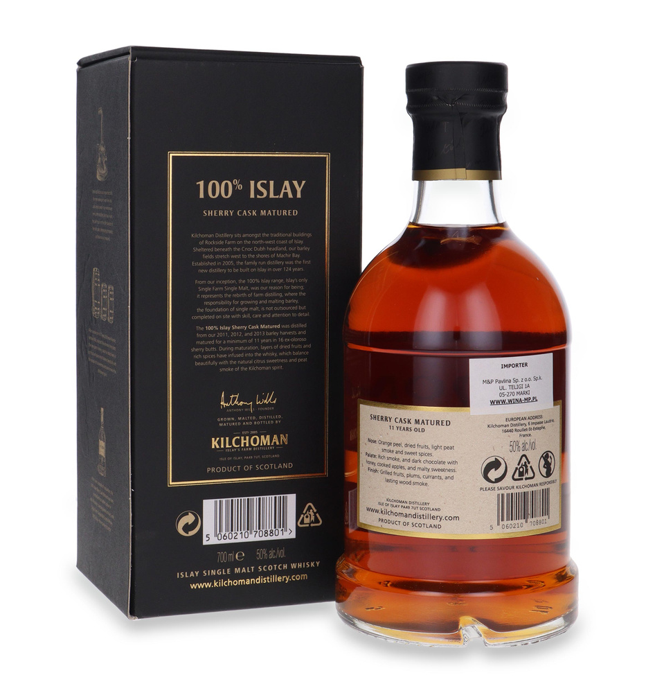 Kilchoman 100% Islay, 11-letni Sherry Cask Matured / 50%/ 0,7l