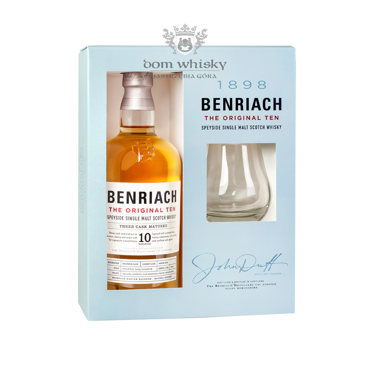 BenRiach The Original Ten 10-letni + szklanka / 43% / 0,7l