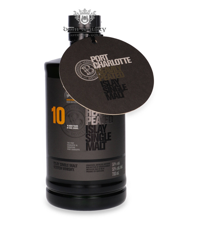 Port Charlotte 10-letni Heavily Peated /bez opakowania/ 50% / 0,7l + Bruichladdich Distillery company zestaw degustacyjny 