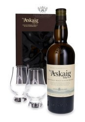 Port Askaig 8-letni + 2 szklanki / 45,8%/ 0,7l