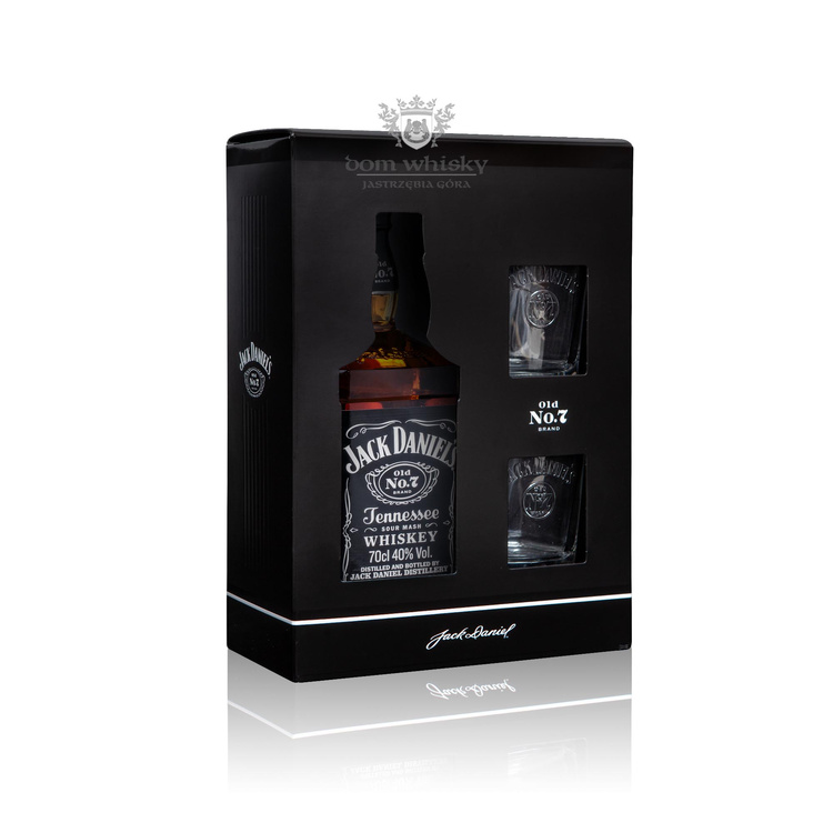 Jack Daniel's Old No. 7 Tennessee Whiskey w pudełku + 2 szklanki/ 40%/ 0,7l