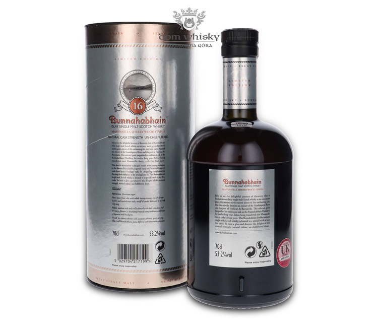 Bunnahabhain 16-letni Manzanilla Sherry Cask Finish / 53,2%/ 0,7l	