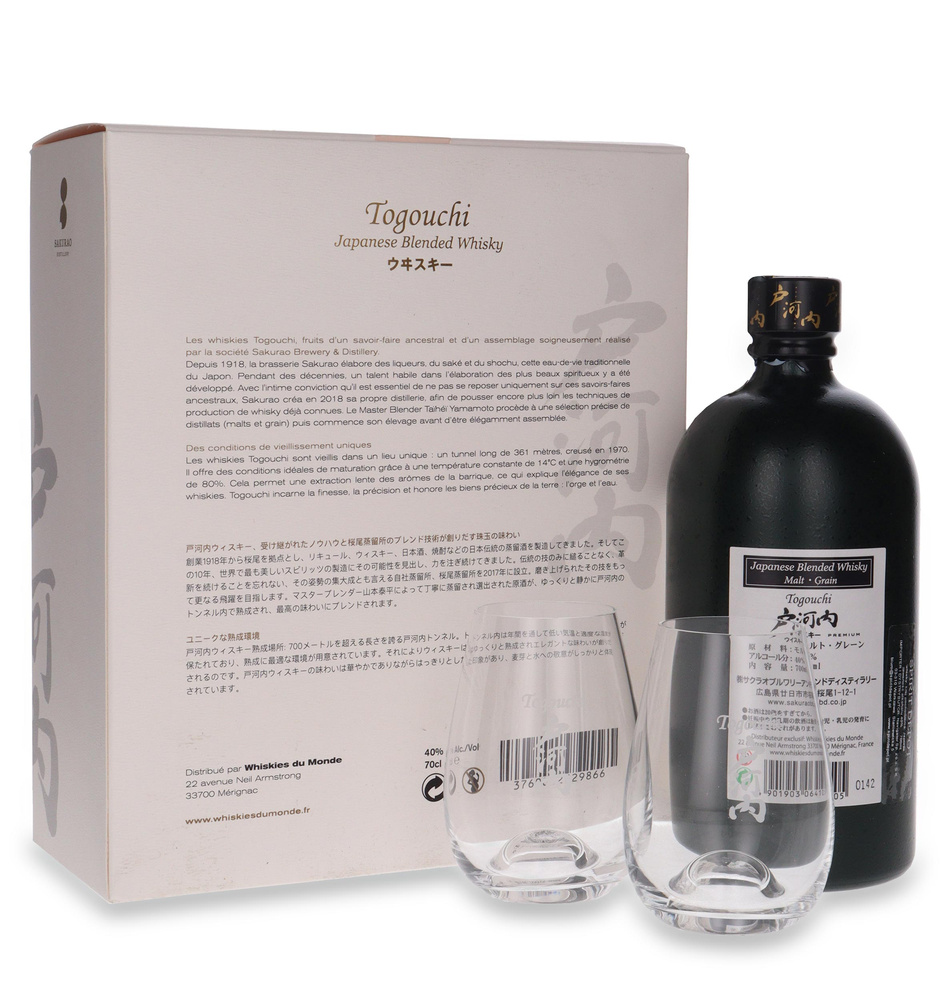 Togouchi Premium Blended Whisky + 2 szklanki / 40% / 0,7l