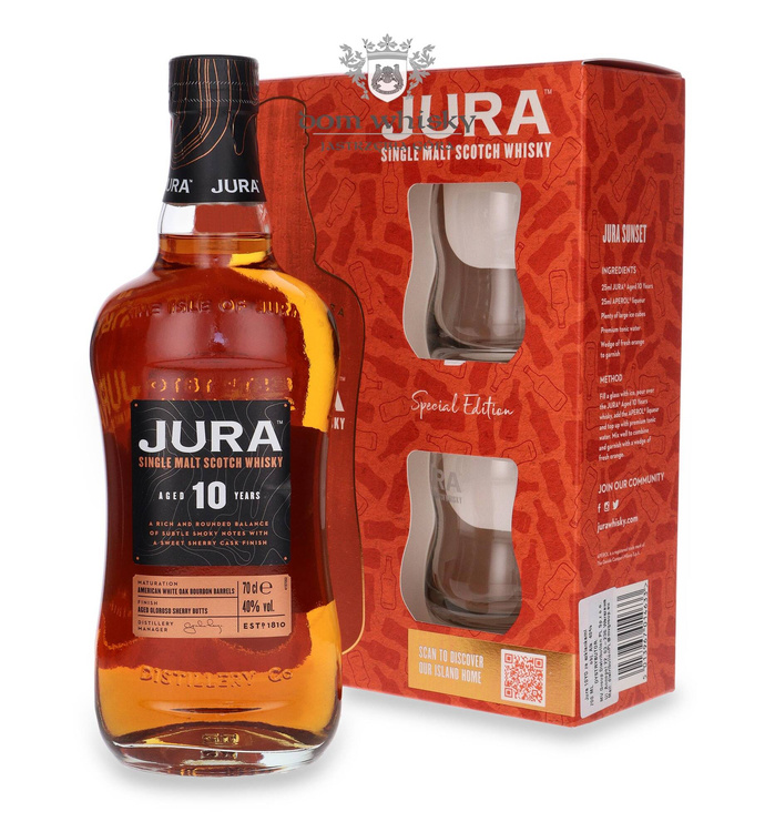 Jura 10-letnia + 2 szklanki /40%/0,7l