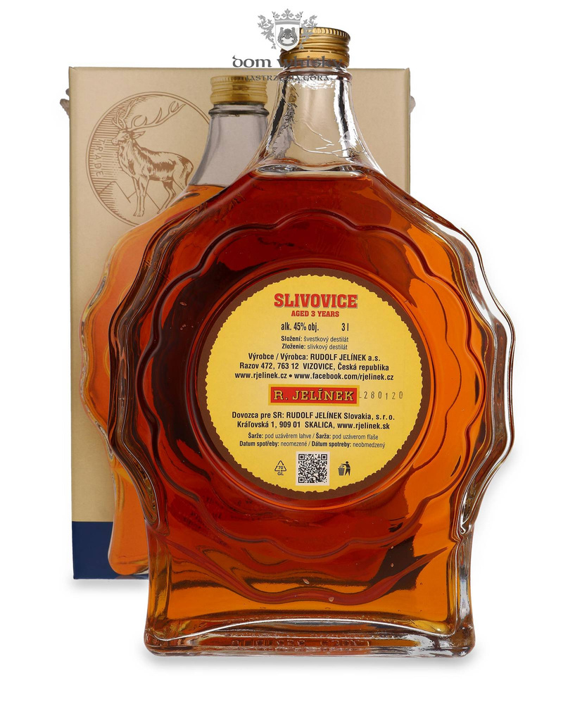 Wódka Jelinek Śliwowica Złota 3-letnia / 45% / 3,0l
