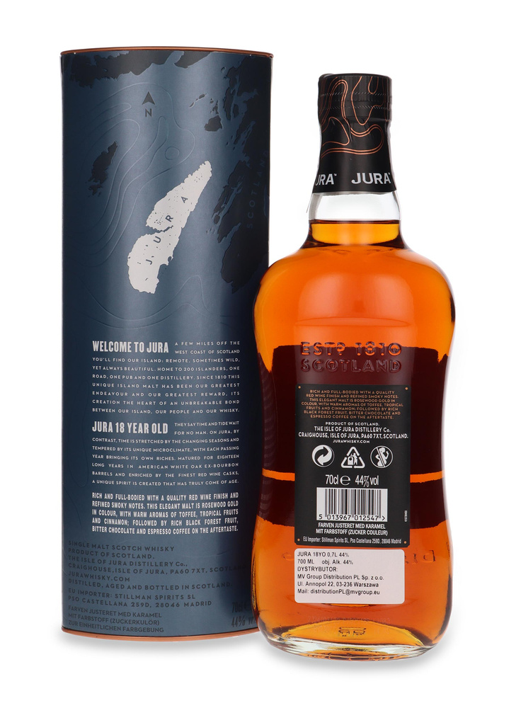 Jura 18-letnia Red Wine Cask Finish /44%/0,7l