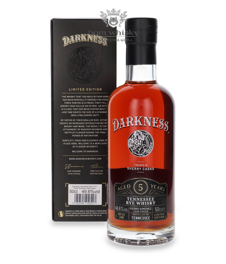 Darkness 5-letnia Tennessee Rye Whisky, PX Cask Finish / 49,6% / 0,7l	