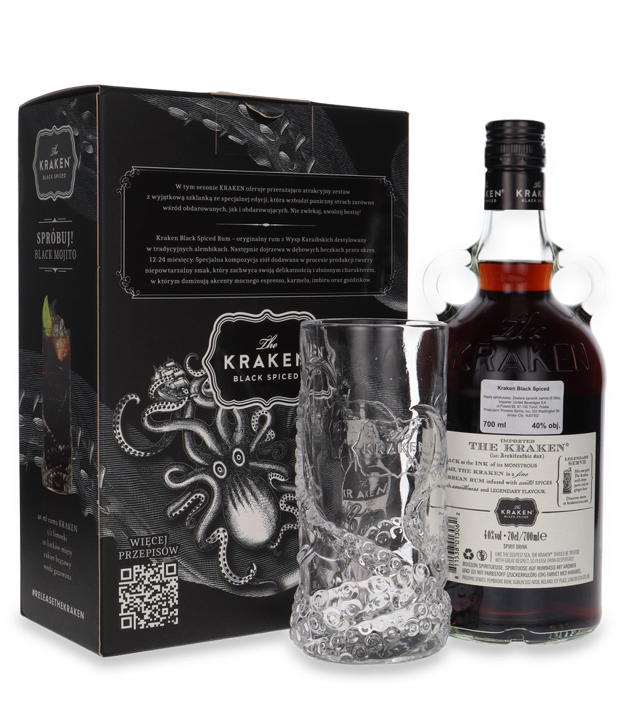 Kraken Spiced Black + szklanka / 40% / 0,7l