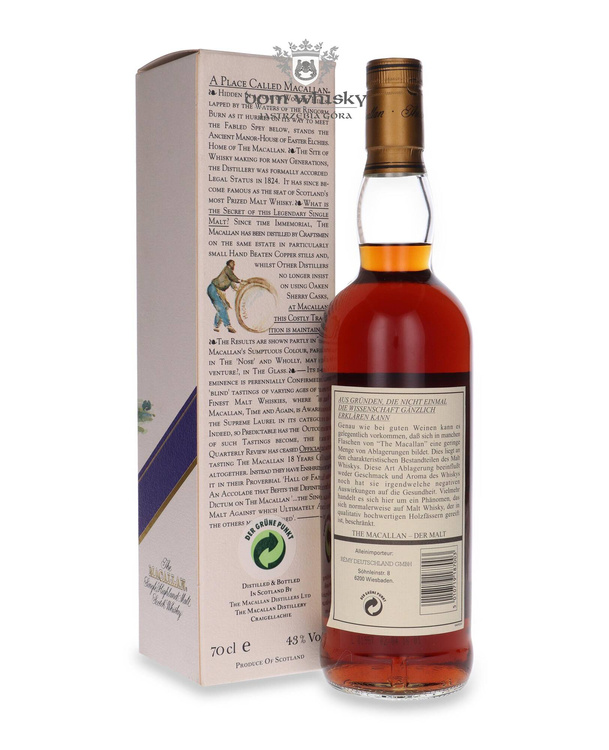 Macallan 18-letni (D.1980, B.1998) Sherry Wood / 43% / 0,7l