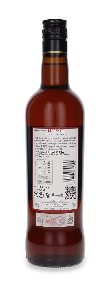 Elegante Medium Sherry Palomino PX /17%/ 0.75l