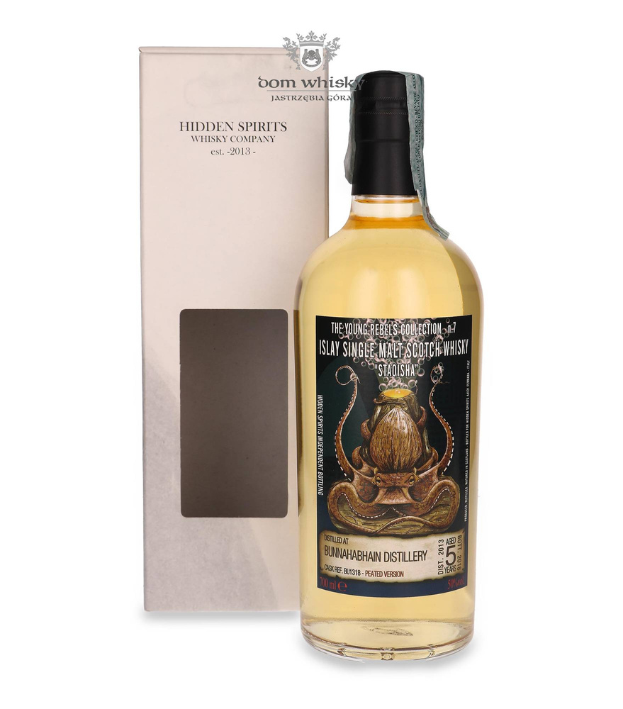 Bunnahabhain Staoisha 5-letni (D.2013, B.2018) Hidden Spirits / 50%/ 0,7l	 