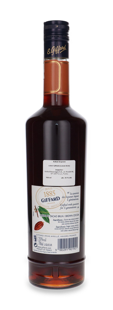 Giffard Crème Cacao Brun (Brown Cocoa) bar liqueur /25%/0.7l