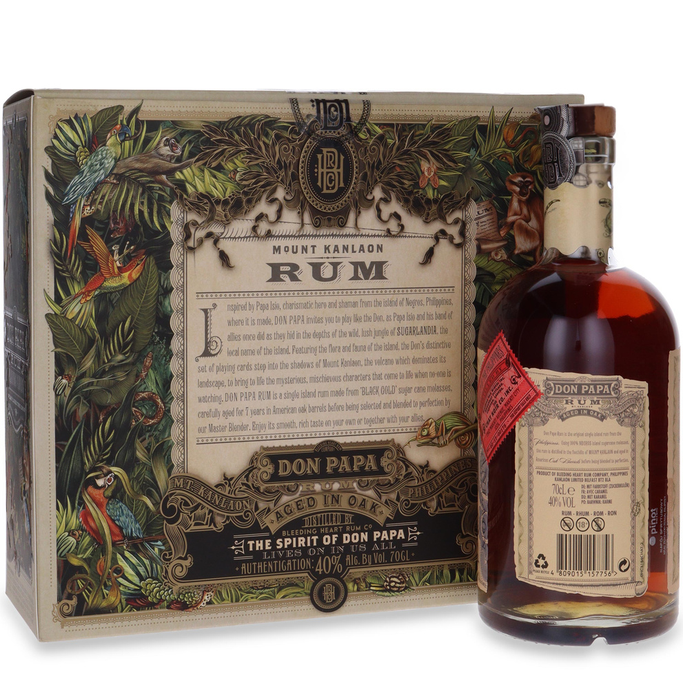 Don Papa Rum Philipines + karty do gry / 40% / 0,7l