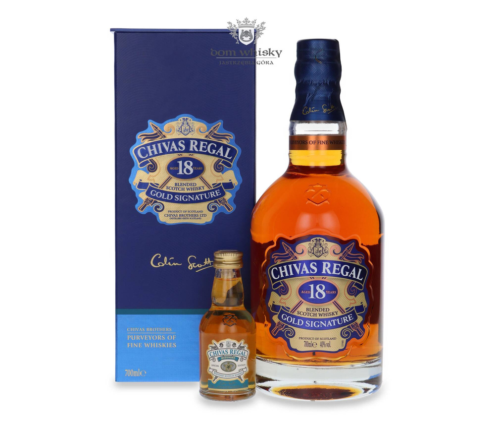 Chivas Regal 18-letni Gold Signature + miniaturka / 40% / 0,7l