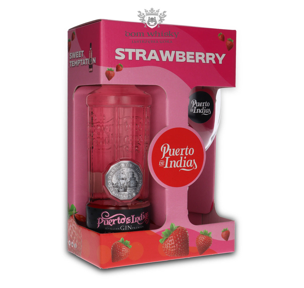 Puerto de Indias Strawberry Premium Gin with glass / 37.5% / 0.7l
