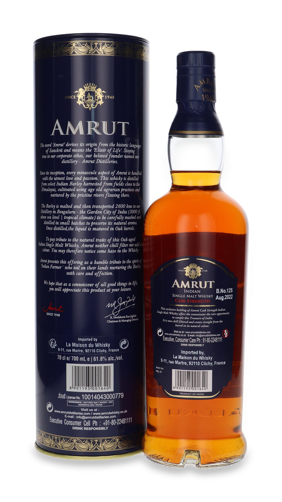 Amrut Cask Strength (Bottled 2022) / 61,8%/ 0,7l