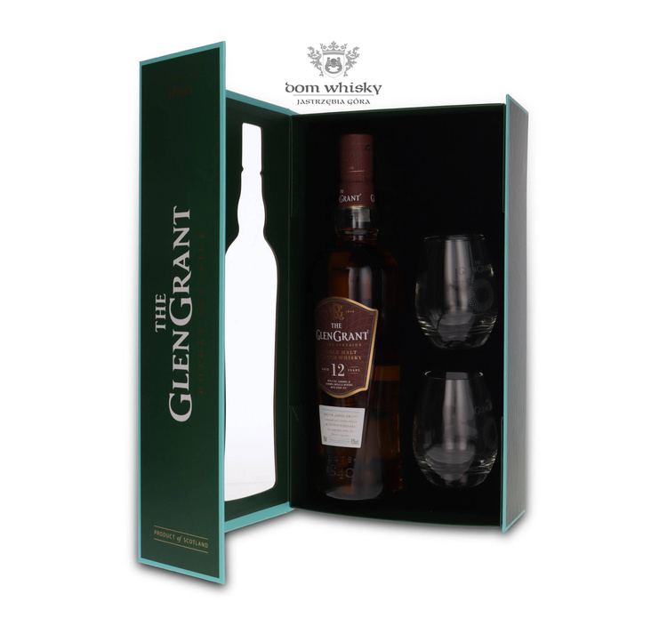 Glen Grant 12-letni + 2 szklanki / 43% / 0,7l