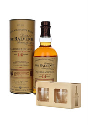 Balvenie 14-letni Caribbean Cask / 43% / 0,7l + 2 szklanki