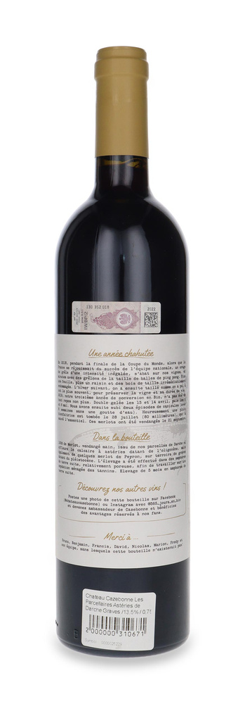 Chateau Cazebonne Les Parcellaires Astéries de Darche Graves 2019 /13,5% / 0,75l