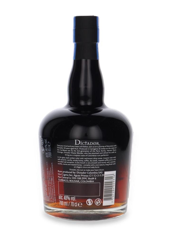 Dictador 20 Year Old Rum / Unpacked / 40% / 0.7l