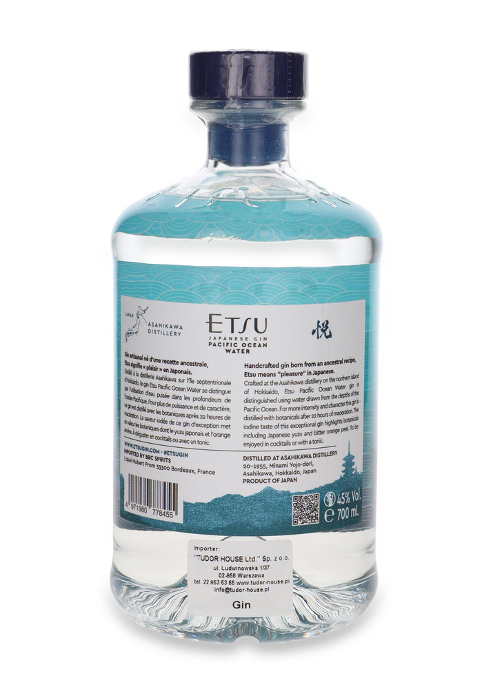 Etsu Handcrafted Deep Ocean Japanese Gin /bez opakowania / 45%/ 0,7l