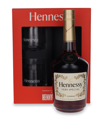 Cognac Hennessy V.S. + 2 glasses / 40% / 0.7 L