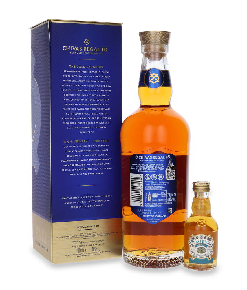 Chivas Regal 18 Year Old The Gold Signature + miniature / 40% / 0.7l
