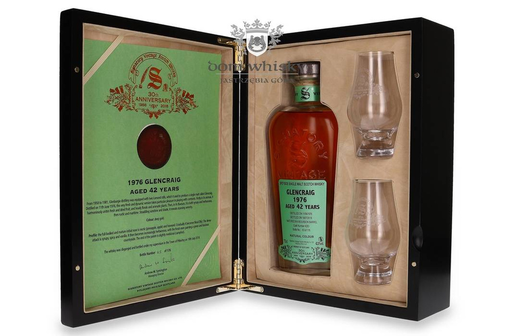 Glencraig 42-year-old (D.1976, B.2018) Signatory Vintage 30th Anniversary / 42% / 0.7l