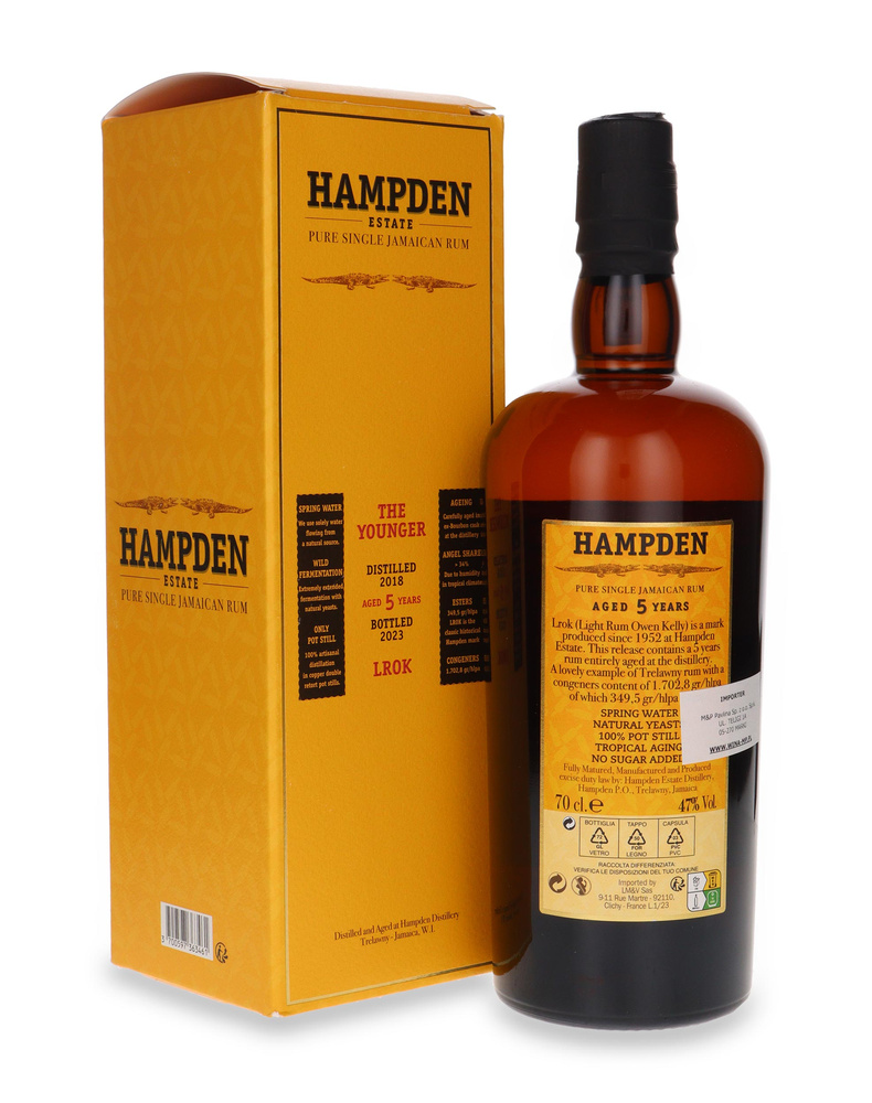 Hampden 5-letni (D.2018, B.2023) Lrok Younger Jamaican Rum / 47% / 0,7l