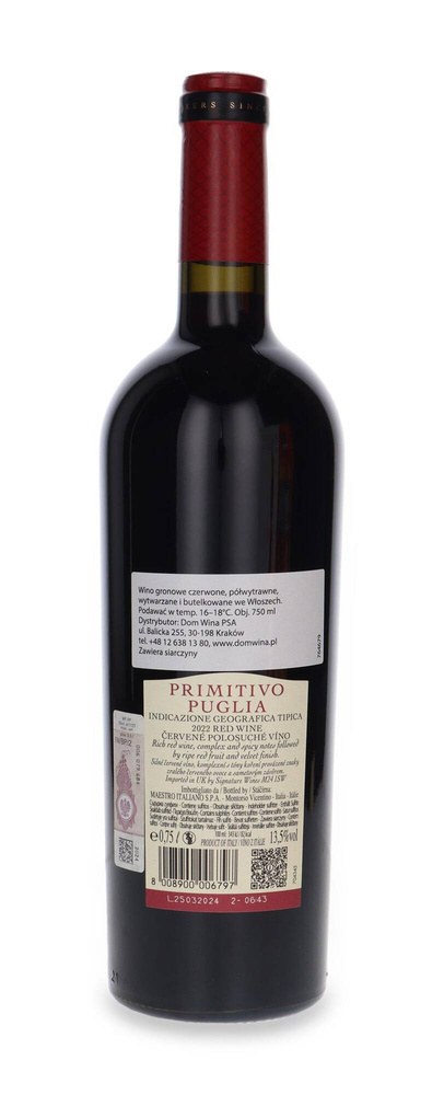 Primitivo Maestro Puglia /13,5%/ 0,75l