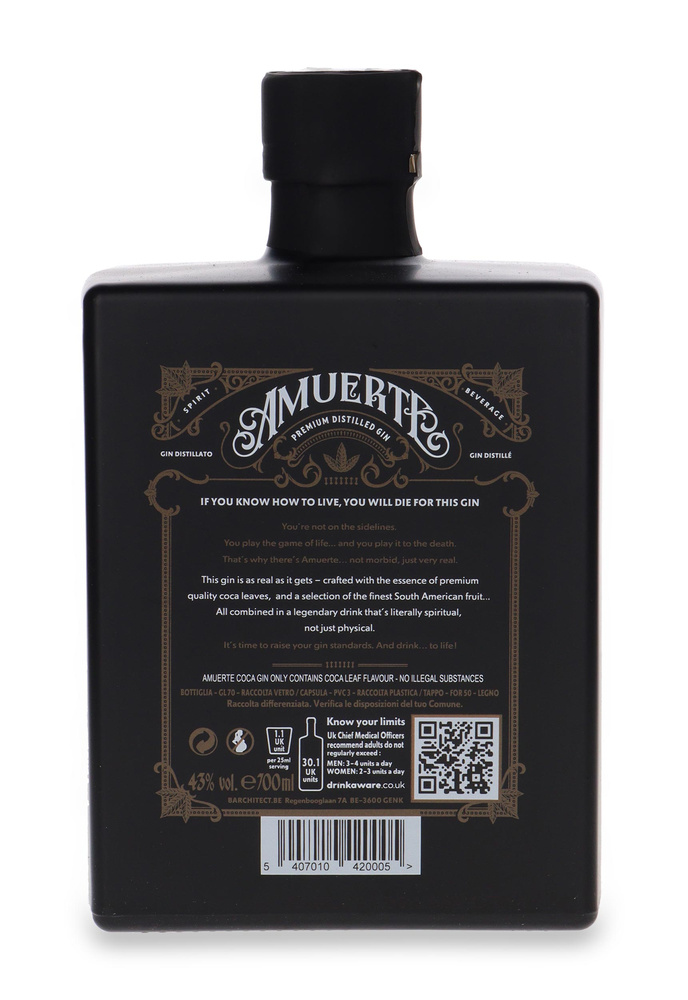 Amuerte Coca Leaf Gin Black Edition / 43% / 0,7l