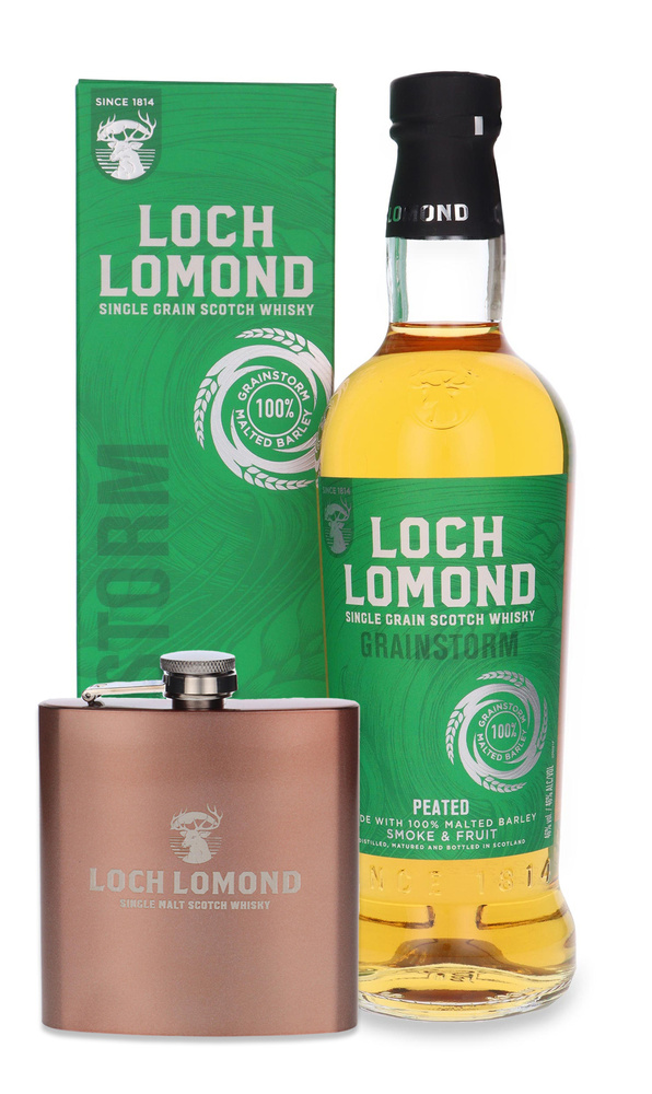 Loch Lomond Single Grain (Peated) / karton / 46% / 0,7l + piersiówka
