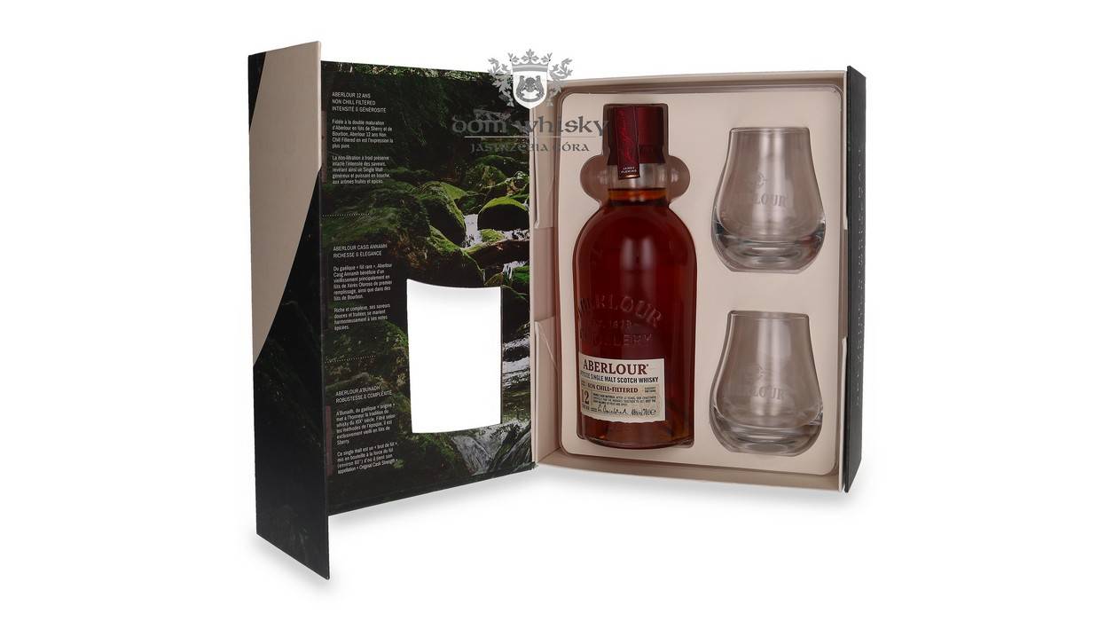 Whisky Aberlour 12 Ans Non Chill Filtered - Coffret 2 Verres - 48