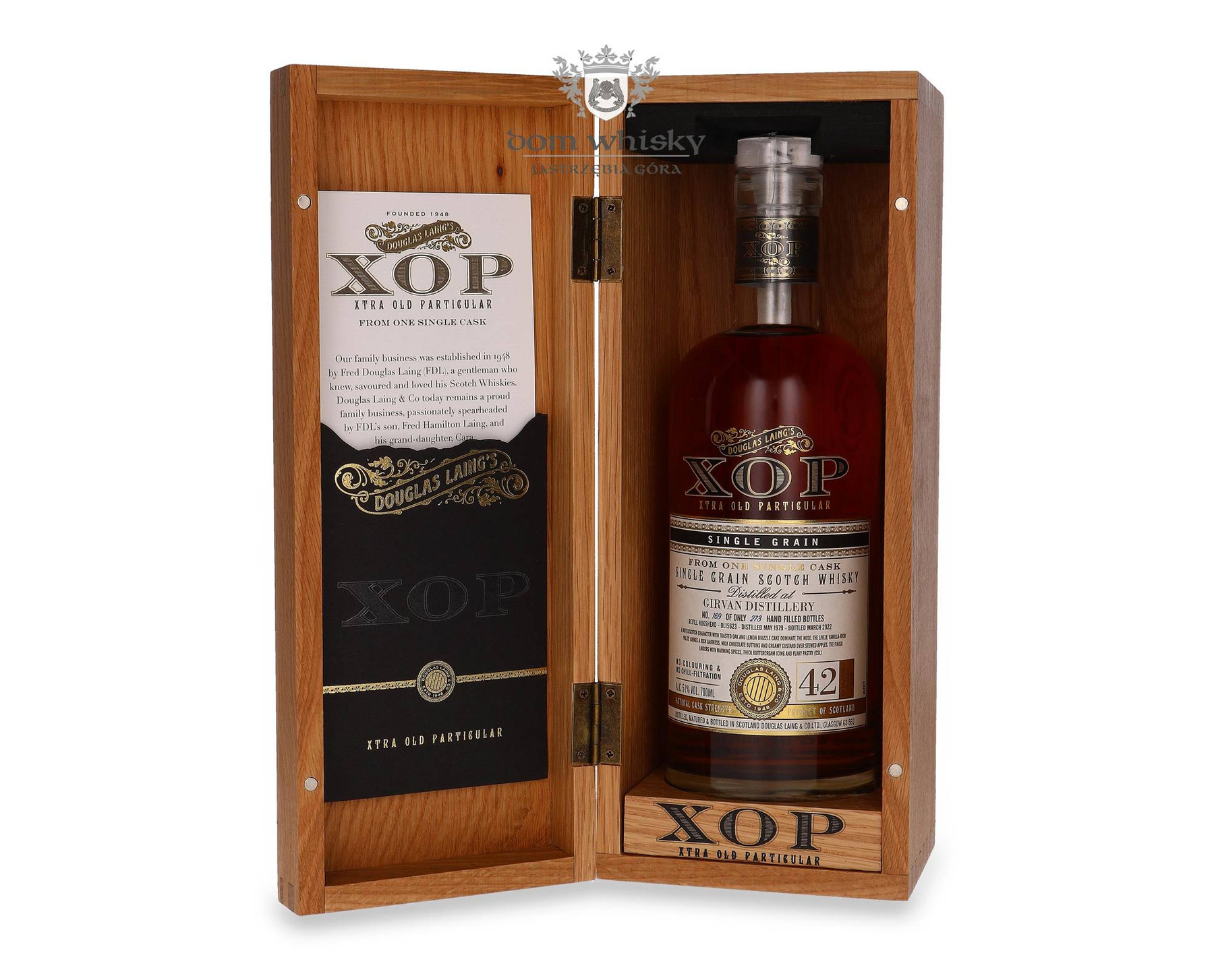 Girvan 42letnia (D.1979, B.2022) Douglas Laing’s XOP / 51/ 0,7l Dom
