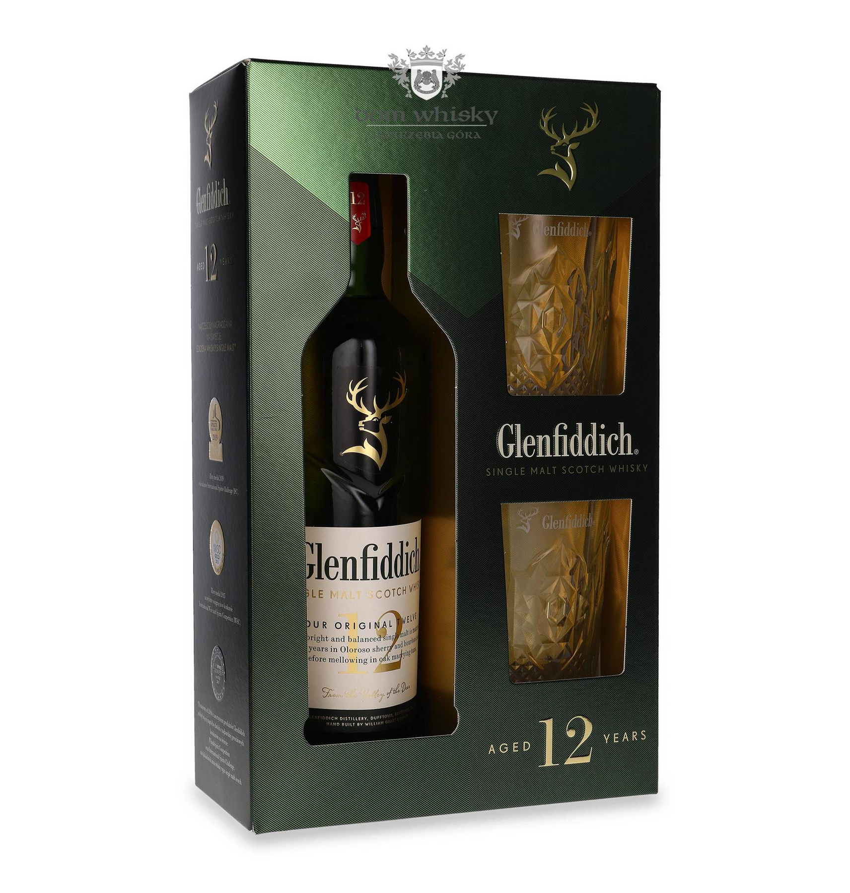 Glenfiddich 12letni + 2 szklanki / 40 / 0,7l Dom Whisky