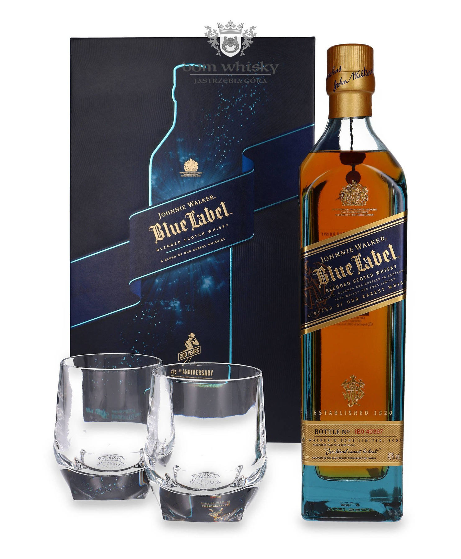 Johnnie Walker Blue Label 200th Anniversary with Tasting Glasses /40