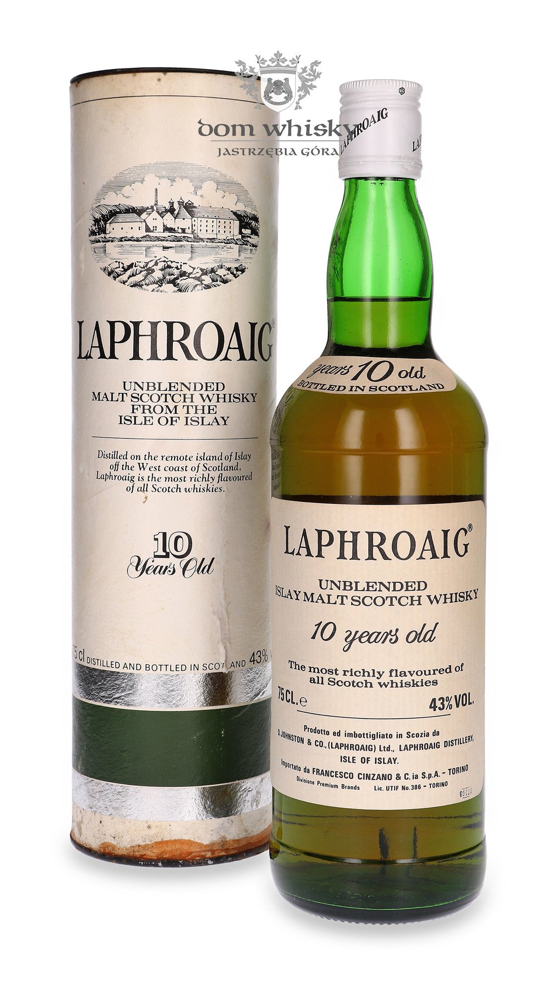 Laphroaig 10-letni Unblended Islay Malt (Bottled 1980s) /43%/0,75l ...