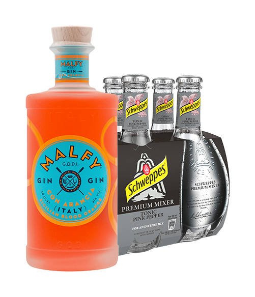 Malfy Con Arancia (Blood Orange) Gin / Włochy / 41 / 0,7l + 4 x