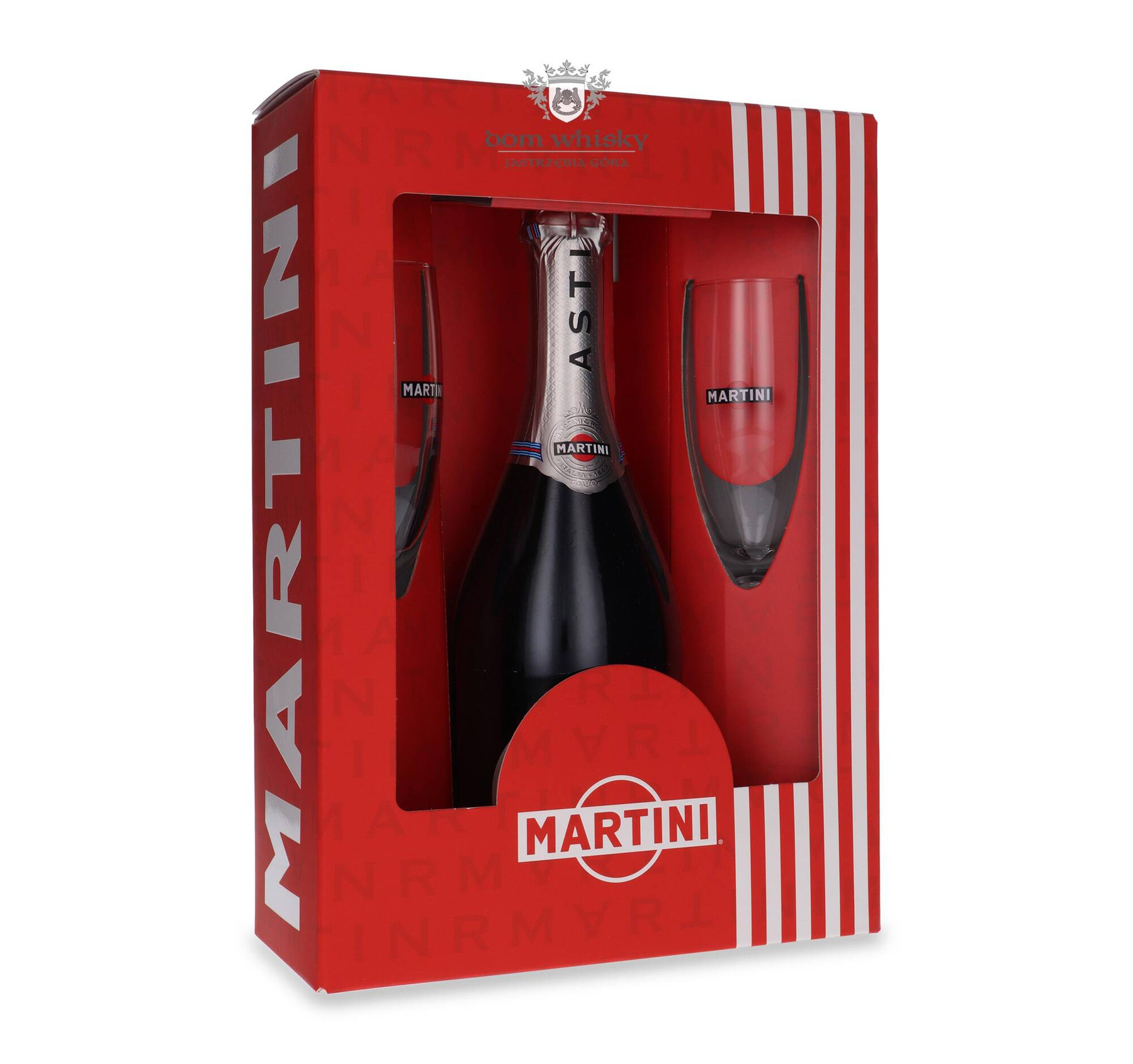 Martini Asti Sparkling / 7,5 / 0,75l + 2 kieliszki Dom Whisky