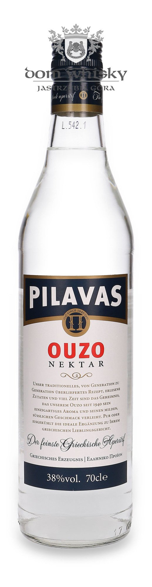 Ouzo Nectar Pilavas / 38% 0,7l / Dom Whisky 