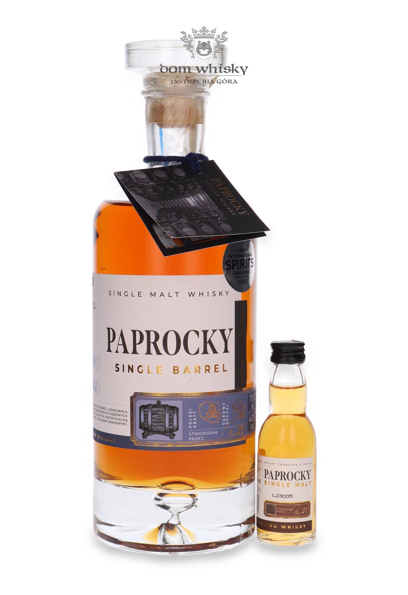 Paprocky Single Barrel 40 07l Paprocky Single Malt Miniaturka 40 005l Dom Whisky 
