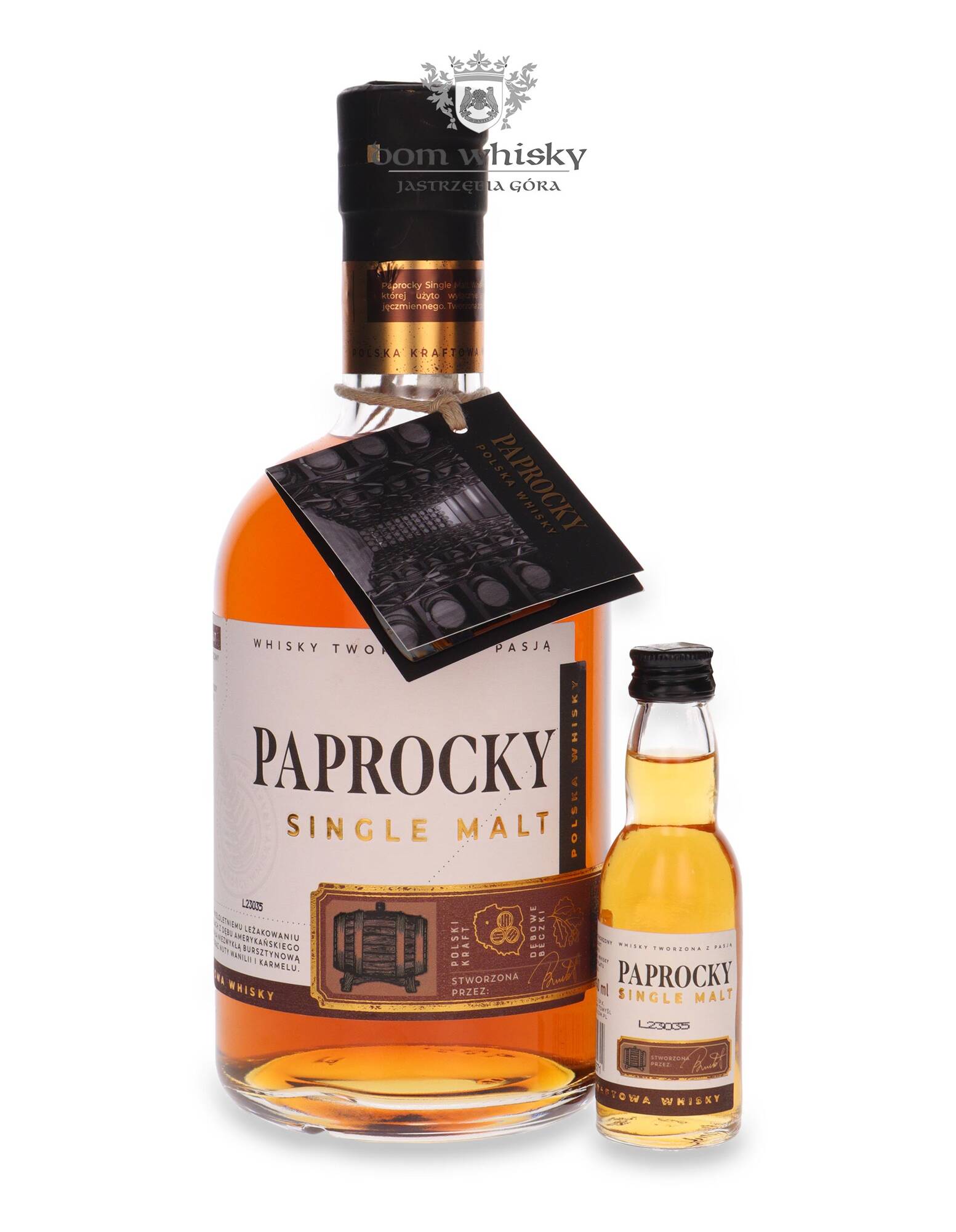 Paprocky Single Malt 40 07l Paprocky Single Malt Miniaturka 40 004l Dom Whisky 
