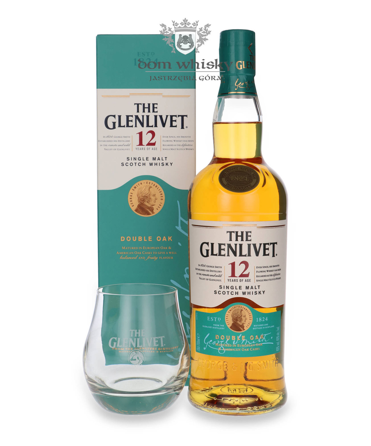 The Glenlivet 12letni Double Oak / karton / 40 / 0,7l + szklanka The